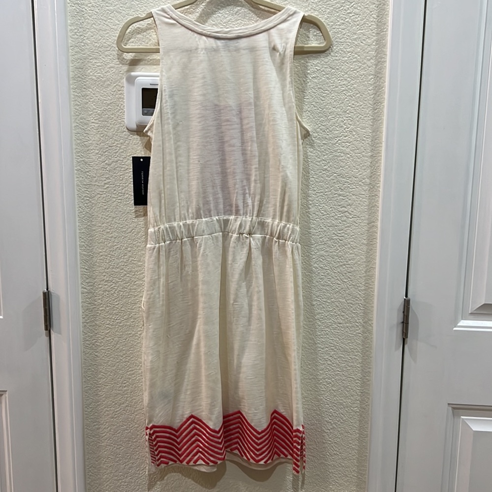 NWT. Tommy Hilfiger Sedona Sunset Cream Sleeveless Dress with Coral Embroidery - Picture 6 of 6